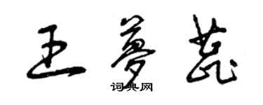 曾慶福王夢蕊草書個性簽名怎么寫