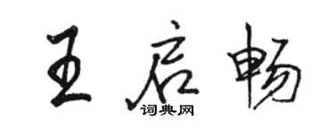 駱恆光王啟暢行書個性簽名怎么寫