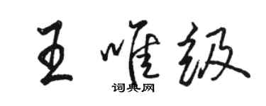 駱恆光王唯級行書個性簽名怎么寫