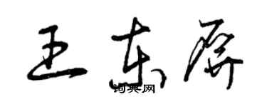 曾慶福王東屏草書個性簽名怎么寫