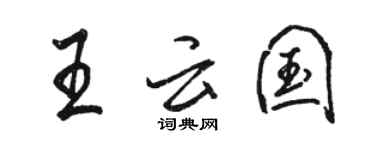駱恆光王雲國行書個性簽名怎么寫
