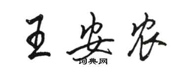 駱恆光王安農行書個性簽名怎么寫