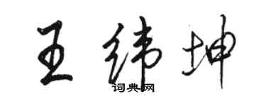 駱恆光王緯坤行書個性簽名怎么寫