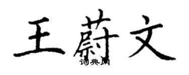 丁謙王蔚文楷書個性簽名怎么寫
