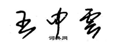 朱錫榮王中雲草書個性簽名怎么寫