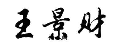 胡問遂王景財行書個性簽名怎么寫