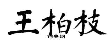 翁闓運王柏枝楷書個性簽名怎么寫