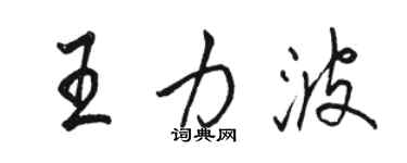 駱恆光王力波行書個性簽名怎么寫