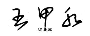 朱錫榮王甲水草書個性簽名怎么寫