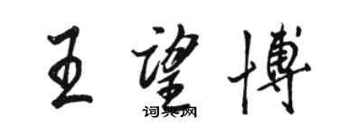 駱恆光王望博行書個性簽名怎么寫