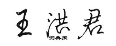 駱恆光王洪君行書個性簽名怎么寫