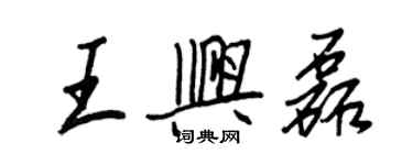 王正良王興磊行書個性簽名怎么寫