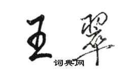 駱恆光王翠行書個性簽名怎么寫