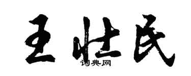 胡問遂王壯民行書個性簽名怎么寫