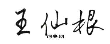駱恆光王仙根行書個性簽名怎么寫