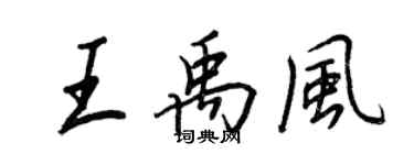 王正良王禹風行書個性簽名怎么寫