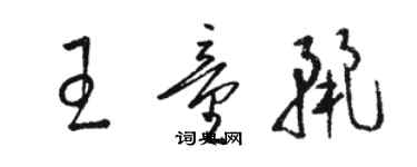 駱恆光王童麗草書個性簽名怎么寫