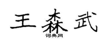 袁強王森武楷書個性簽名怎么寫
