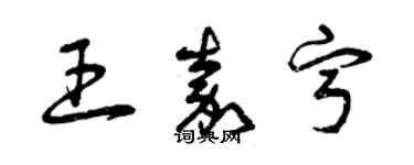 曾慶福王嘉寧草書個性簽名怎么寫