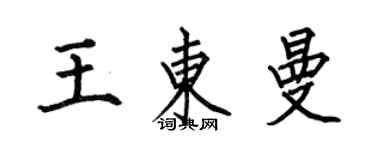 何伯昌王東曼楷書個性簽名怎么寫