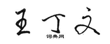 駱恆光王丁文行書個性簽名怎么寫