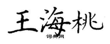 丁謙王海桃楷書個性簽名怎么寫