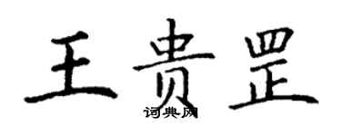 丁謙王貴罡楷書個性簽名怎么寫