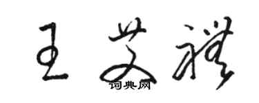 駱恆光王艾禮草書個性簽名怎么寫