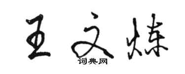 駱恆光王文煉行書個性簽名怎么寫