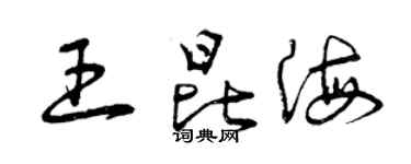 曾慶福王昆海草書個性簽名怎么寫