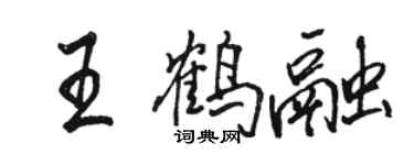 駱恆光王鶴融行書個性簽名怎么寫