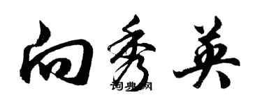 胡問遂向秀英行書個性簽名怎么寫