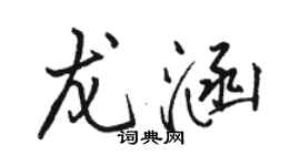 駱恆光龍涵行書個性簽名怎么寫