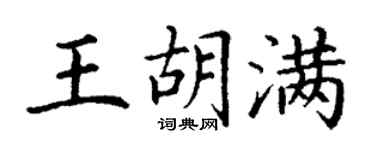 丁謙王胡滿楷書個性簽名怎么寫