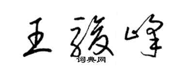 梁錦英王駿峰草書個性簽名怎么寫