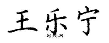 丁謙王樂寧楷書個性簽名怎么寫