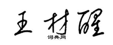 梁錦英王材醒草書個性簽名怎么寫