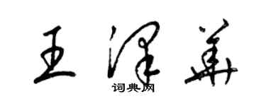 梁錦英王澤華草書個性簽名怎么寫