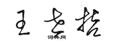 駱恆光王世哲草書個性簽名怎么寫