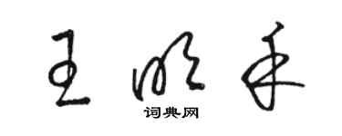 駱恆光王明禾草書個性簽名怎么寫