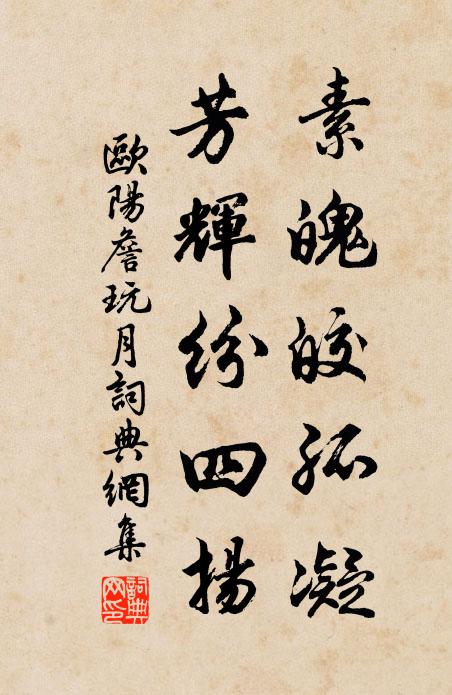 歐陽詹素魄皎孤凝,芳輝紛四揚書法作品欣賞