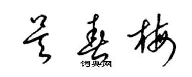 梁錦英吳春梅草書個性簽名怎么寫