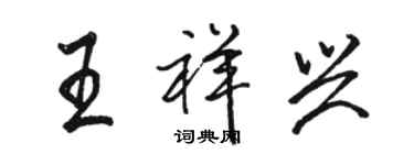 駱恆光王祥興行書個性簽名怎么寫