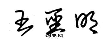 朱錫榮王聖明草書個性簽名怎么寫