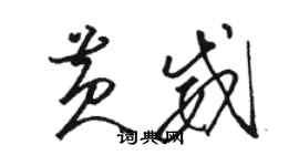 駱恆光黃威草書個性簽名怎么寫