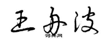 曾慶福王舟波草書個性簽名怎么寫