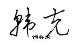 駱恆光韓克草書個性簽名怎么寫