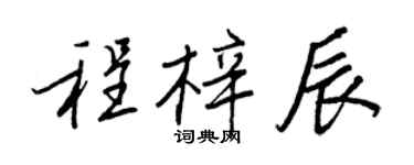 王正良程梓辰行書個性簽名怎么寫