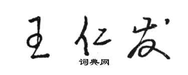 駱恆光王仁發草書個性簽名怎么寫