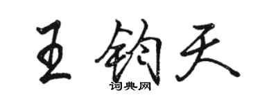 駱恆光王鈞天行書個性簽名怎么寫